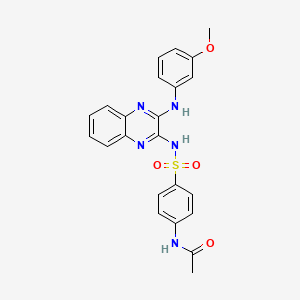 molecular formula C23H21N5O4S B3552625 N-[4-[[3-(3-methoxyanilino)quinoxalin-2-yl]sulfamoyl]phenyl]acetamide 