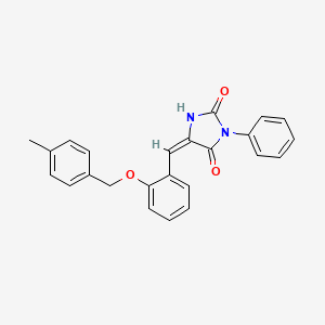 molecular formula C24H20N2O3 B3552640 5-{2-[(4-methylbenzyl)oxy]benzylidene}-3-phenyl-2,4-imidazolidinedione 