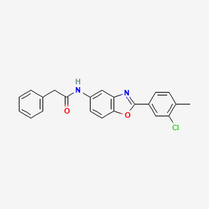 molecular formula C22H17ClN2O2 B3552653 N-[2-(3-chloro-4-methylphenyl)-1,3-benzoxazol-5-yl]-2-phenylacetamide 