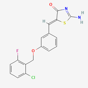 molecular formula C17H12ClFN2O2S B3552667 5-{3-[(2-chloro-6-fluorobenzyl)oxy]benzylidene}-2-imino-1,3-thiazolidin-4-one 