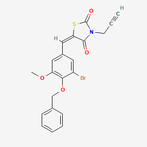 molecular formula C21H16BrNO4S B3552690 5-[4-(benzyloxy)-3-bromo-5-methoxybenzylidene]-3-(2-propyn-1-yl)-1,3-thiazolidine-2,4-dione 