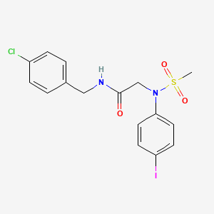 molecular formula C16H16ClIN2O3S B3552708 N-(4-chlorobenzyl)-N~2~-(4-iodophenyl)-N~2~-(methylsulfonyl)glycinamide 