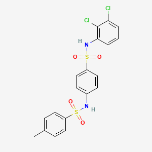 molecular formula C19H16Cl2N2O4S2 B3552739 N-(4-{[(2,3-dichlorophenyl)amino]sulfonyl}phenyl)-4-methylbenzenesulfonamide 