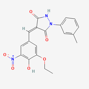 4-(3-ethoxy-4-hydroxy-5-nitrobenzylidene)-1-(3-methylphenyl)-3,5-pyrazolidinedione