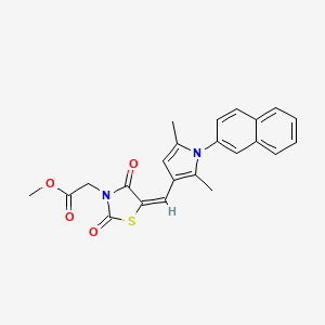 molecular formula C23H20N2O4S B3552773 methyl [(5E)-5-{[2,5-dimethyl-1-(naphthalen-2-yl)-1H-pyrrol-3-yl]methylidene}-2,4-dioxo-1,3-thiazolidin-3-yl]acetate 