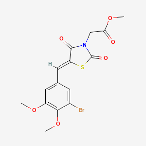 molecular formula C15H14BrNO6S B3552778 methyl [(5Z)-5-(3-bromo-4,5-dimethoxybenzylidene)-2,4-dioxo-1,3-thiazolidin-3-yl]acetate 