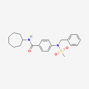 molecular formula C22H28N2O3S B3552782 4-[benzyl(methylsulfonyl)amino]-N-cycloheptylbenzamide 