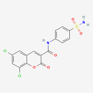 molecular formula C16H10Cl2N2O5S B3552795 6,8-dichloro-2-oxo-N-(4-sulfamoylphenyl)chromene-3-carboxamide 