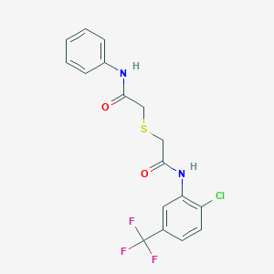 molecular formula C17H14ClF3N2O2S B3552801 2-[(2-anilino-2-oxoethyl)thio]-N-[2-chloro-5-(trifluoromethyl)phenyl]acetamide 