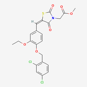 molecular formula C22H19Cl2NO6S B3552803 methyl [(5E)-5-{4-[(2,4-dichlorobenzyl)oxy]-3-ethoxybenzylidene}-2,4-dioxo-1,3-thiazolidin-3-yl]acetate 