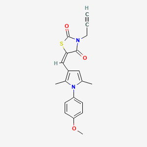 molecular formula C20H18N2O3S B3552814 5-{[1-(4-methoxyphenyl)-2,5-dimethyl-1H-pyrrol-3-yl]methylene}-3-(2-propyn-1-yl)-1,3-thiazolidine-2,4-dione 