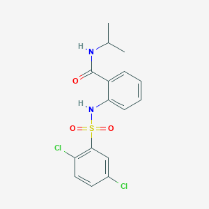 molecular formula C16H16Cl2N2O3S B3552816 2-(2,5-DICHLOROBENZENESULFONAMIDO)-N-ISOPROPYLBENZAMIDE 