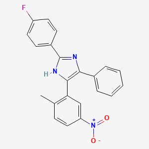 molecular formula C22H16FN3O2 B3552855 2-(4-fluorophenyl)-5-(2-methyl-5-nitrophenyl)-4-phenyl-1H-imidazole 