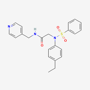 2-[N-(benzenesulfonyl)-4-ethylanilino]-N-(pyridin-4-ylmethyl)acetamide