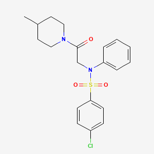 4-chloro-N-[2-(4-methyl-1-piperidinyl)-2-oxoethyl]-N-phenylbenzenesulfonamide