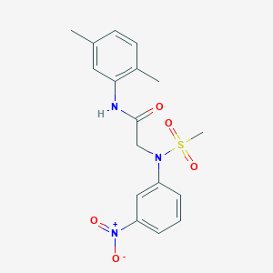 molecular formula C17H19N3O5S B3552910 N~1~-(2,5-dimethylphenyl)-N~2~-(methylsulfonyl)-N~2~-(3-nitrophenyl)glycinamide 