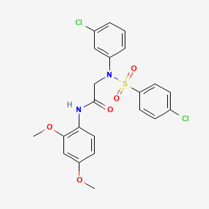 molecular formula C22H20Cl2N2O5S B3552934 N~2~-(3-chlorophenyl)-N~2~-[(4-chlorophenyl)sulfonyl]-N~1~-(2,4-dimethoxyphenyl)glycinamide 