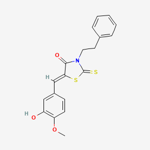 5-(3-hydroxy-4-methoxybenzylidene)-3-(2-phenylethyl)-2-thioxo-1,3-thiazolidin-4-one