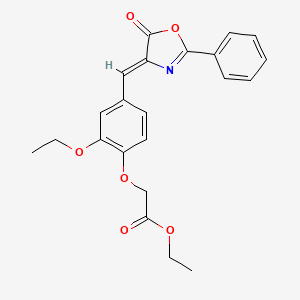 ethyl {2-ethoxy-4-[(5-oxo-2-phenyl-1,3-oxazol-4(5H)-ylidene)methyl]phenoxy}acetate