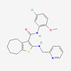 molecular formula C23H24ClN3O2S B3552974 N-(5-chloro-2-methoxyphenyl)-2-(pyridin-2-ylmethylamino)-5,6,7,8-tetrahydro-4H-cyclohepta[b]thiophene-3-carboxamide 