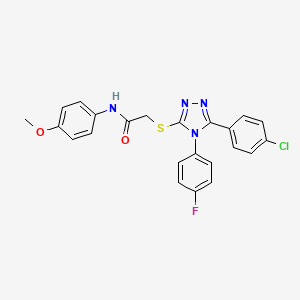 2-{[5-(4-chlorophenyl)-4-(4-fluorophenyl)-4H-1,2,4-triazol-3-yl]thio}-N-(4-methoxyphenyl)acetamide