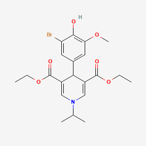 molecular formula C21H26BrNO6 B3552982 diethyl 4-(3-bromo-4-hydroxy-5-methoxyphenyl)-1-isopropyl-1,4-dihydro-3,5-pyridinedicarboxylate 