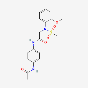 molecular formula C18H21N3O5S B3552987 N~1~-[4-(acetylamino)phenyl]-N~2~-(2-methoxyphenyl)-N~2~-(methylsulfonyl)glycinamide 