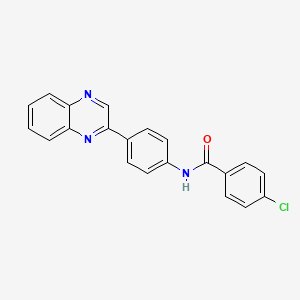 4-chloro-N-[4-(2-quinoxalinyl)phenyl]benzamide