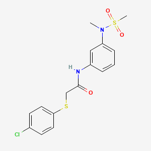 molecular formula C16H17ClN2O3S2 B3552995 2-[(4-chlorophenyl)thio]-N-{3-[methyl(methylsulfonyl)amino]phenyl}acetamide 