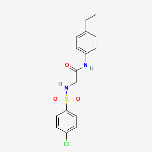 molecular formula C16H17ClN2O3S B3553034 N~2~-[(4-chlorophenyl)sulfonyl]-N~1~-(4-ethylphenyl)glycinamide 