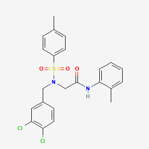 molecular formula C23H22Cl2N2O3S B3553038 N~2~-(3,4-dichlorobenzyl)-N~1~-(2-methylphenyl)-N~2~-[(4-methylphenyl)sulfonyl]glycinamide 