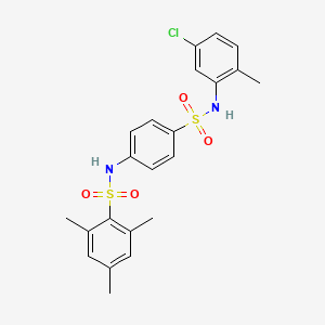 molecular formula C22H23ClN2O4S2 B3553042 N-(4-{[(5-chloro-2-methylphenyl)amino]sulfonyl}phenyl)-2,4,6-trimethylbenzenesulfonamide 