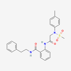 molecular formula C25H27N3O4S B3553043 2-{[N-(4-methylphenyl)-N-(methylsulfonyl)glycyl]amino}-N-(2-phenylethyl)benzamide 