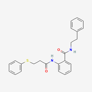 molecular formula C24H24N2O2S B3553073 N-(2-phenylethyl)-2-{[3-(phenylthio)propanoyl]amino}benzamide 