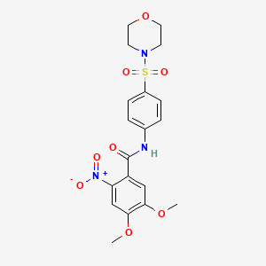 molecular formula C19H21N3O8S B3553090 4,5-DIMETHOXY-N-[4-(MORPHOLINOSULFONYL)PHENYL]-2-NITROBENZAMIDE 