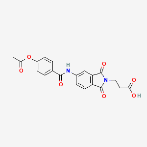 molecular formula C20H16N2O7 B3553144 3-(5-{[4-(acetyloxy)benzoyl]amino}-1,3-dioxo-1,3-dihydro-2H-isoindol-2-yl)propanoic acid 