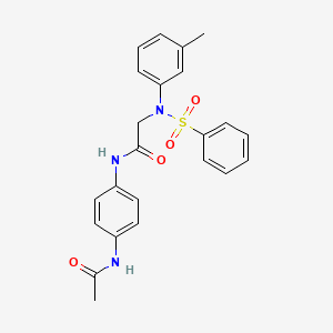 molecular formula C23H23N3O4S B3553162 N~1~-[4-(acetylamino)phenyl]-N~2~-(3-methylphenyl)-N~2~-(phenylsulfonyl)glycinamide 