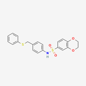 N-{4-[(phenylthio)methyl]phenyl}-2,3-dihydro-1,4-benzodioxine-6-sulfonamide