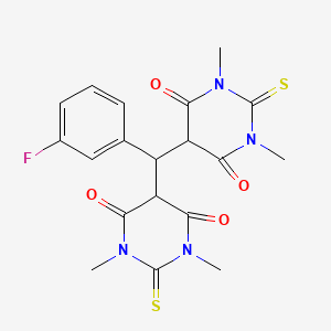 molecular formula C19H19FN4O4S2 B3553184 5,5'-[(3-fluorophenyl)methylene]bis(1,3-dimethyl-2-thioxodihydro-4,6(1H,5H)-pyrimidinedione) 