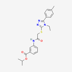 molecular formula C23H26N4O3S B3553199 propan-2-yl 3-[({[4-ethyl-5-(4-methylphenyl)-4H-1,2,4-triazol-3-yl]sulfanyl}acetyl)amino]benzoate 