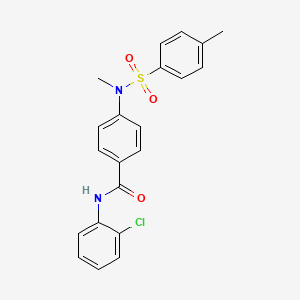 molecular formula C21H19ClN2O3S B3553224 N-(2-chlorophenyl)-4-{methyl[(4-methylphenyl)sulfonyl]amino}benzamide 