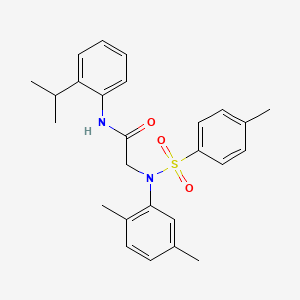 molecular formula C26H30N2O3S B3553231 N~2~-(2,5-dimethylphenyl)-N~1~-(2-isopropylphenyl)-N~2~-[(4-methylphenyl)sulfonyl]glycinamide 