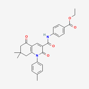 ethyl 4-({[7,7-dimethyl-1-(4-methylphenyl)-2,5-dioxo-1,2,5,6,7,8-hexahydro-3-quinolinyl]carbonyl}amino)benzoate