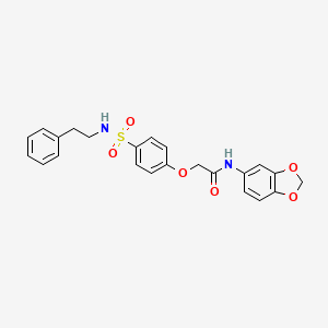 N-(1,3-benzodioxol-5-yl)-2-[4-(2-phenylethylsulfamoyl)phenoxy]acetamide