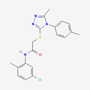 molecular formula C19H19ClN4OS B3553278 N-(5-chloro-2-methylphenyl)-2-{[5-methyl-4-(4-methylphenyl)-4H-1,2,4-triazol-3-yl]thio}acetamide 