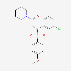 molecular formula C20H23ClN2O4S B3553311 N-(3-Chloro-phenyl)-4-methoxy-N-(2-oxo-2-piperidin-1-yl-ethyl)-benzenesulfonamide 