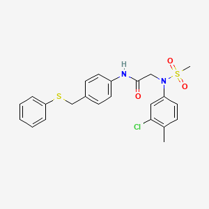 molecular formula C23H23ClN2O3S2 B3553323 N~2~-(3-chloro-4-methylphenyl)-N~2~-(methylsulfonyl)-N~1~-{4-[(phenylthio)methyl]phenyl}glycinamide 