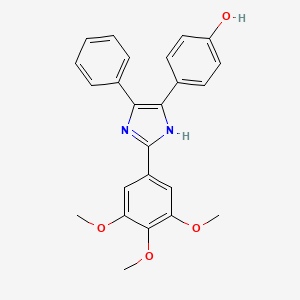 molecular formula C24H22N2O4 B3553362 4-[4-phenyl-2-(3,4,5-trimethoxyphenyl)-1H-imidazol-5-yl]phenol 