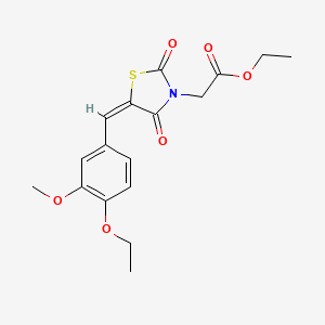 molecular formula C17H19NO6S B3553379 ethyl [5-(4-ethoxy-3-methoxybenzylidene)-2,4-dioxo-1,3-thiazolidin-3-yl]acetate 