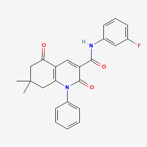 N-(3-fluorophenyl)-7,7-dimethyl-2,5-dioxo-1-phenyl-1,2,5,6,7,8-hexahydro-3-quinolinecarboxamide